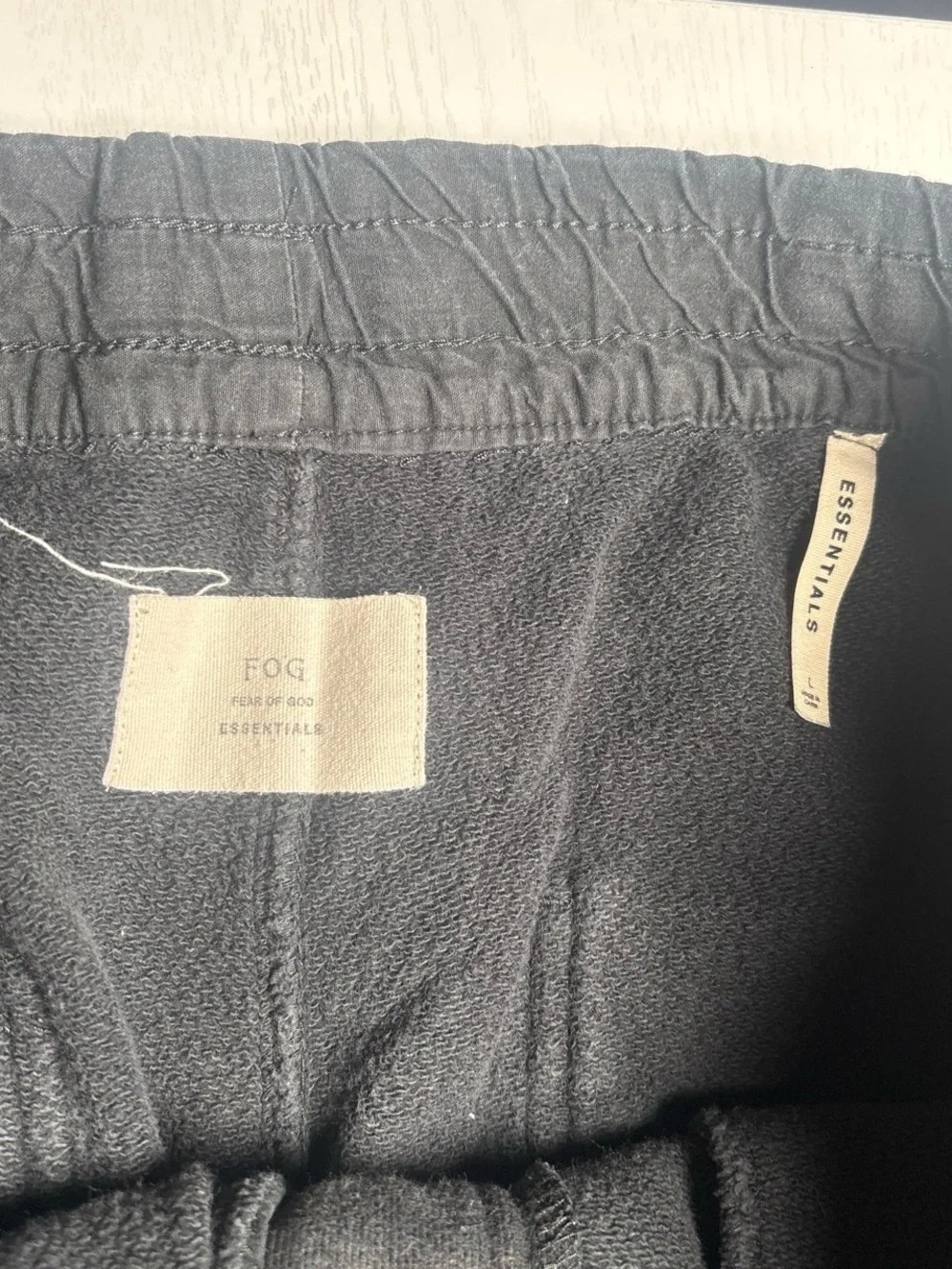 Essentials Black/Charcoal Jogger Sweatpants with White Drawcord
